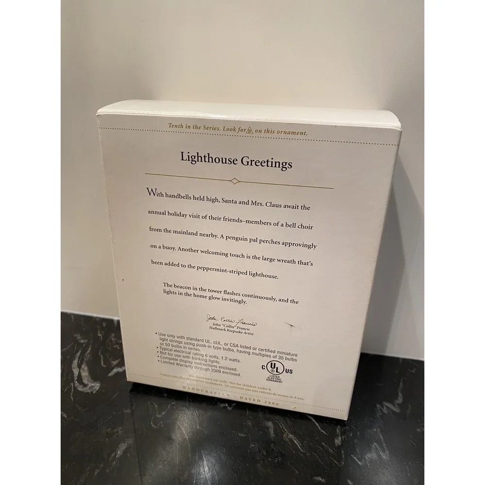 2006 Lighthouse Greetings Hallmark Magic Flashing Light 10th in Series Ornament